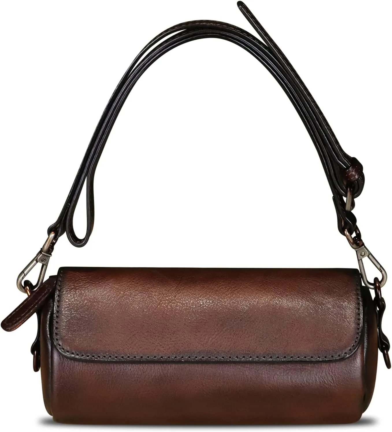 Genuine Leather Satchel for Women Vintage Shoulder Purse Handmade Handbag Retro Small Crossbody Bag