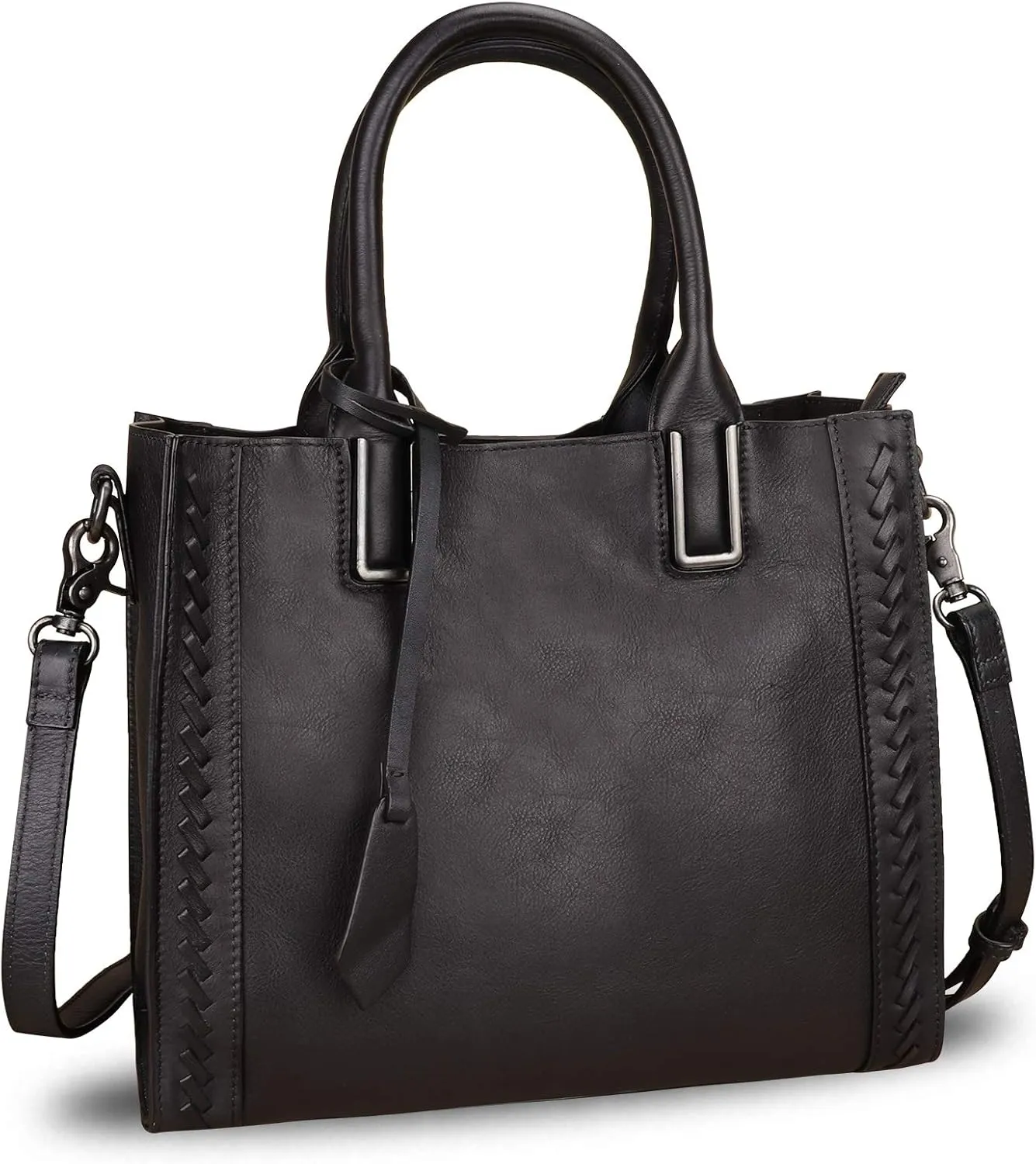 Genuine Leather Satchel Handbag for Women Vintage Handmade Shoulder Bag Cowhide Tote Purse