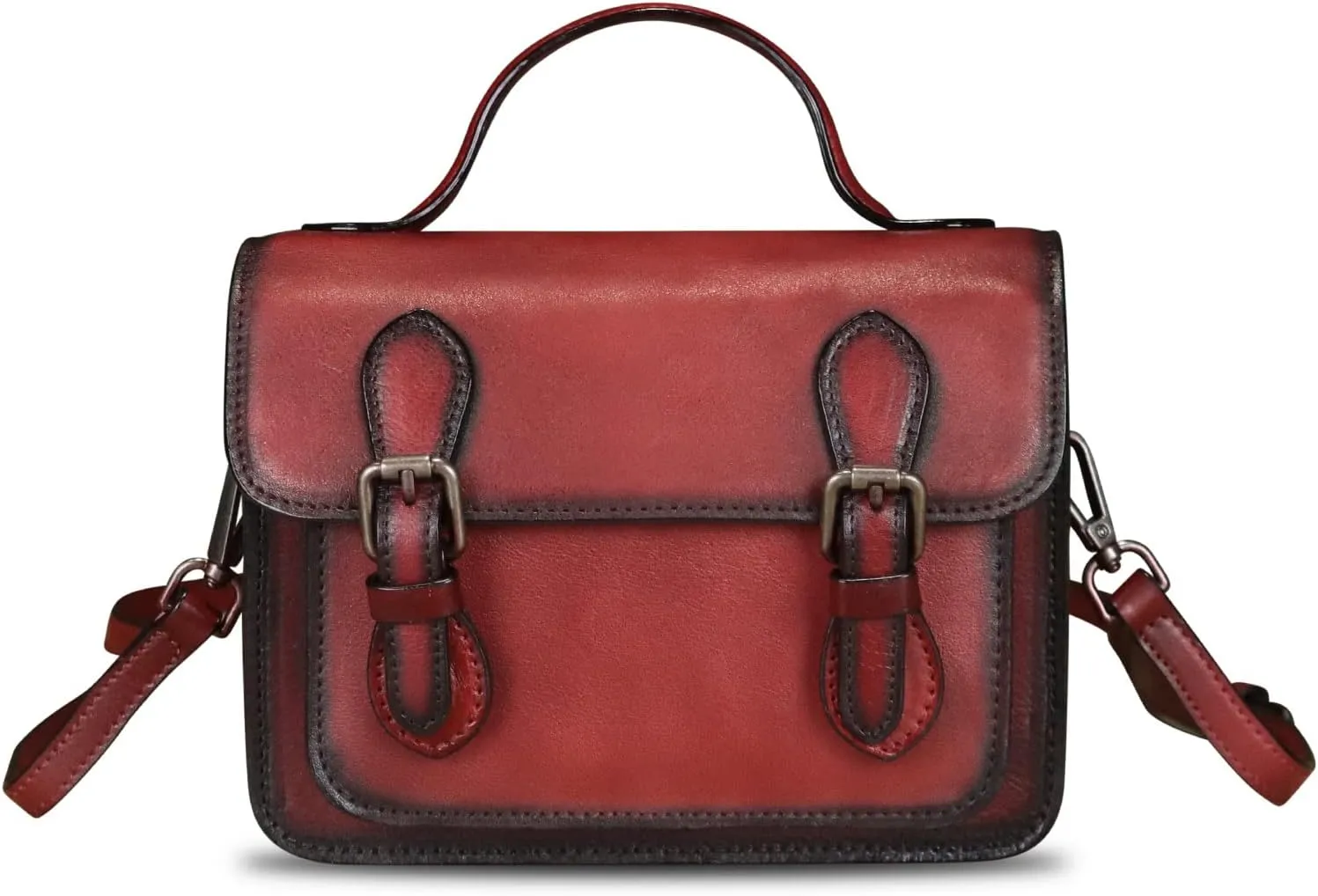 Genuine Leather Satchel Purse for Women Vintage Handmade Top Handle Handbag Crossbody Purse