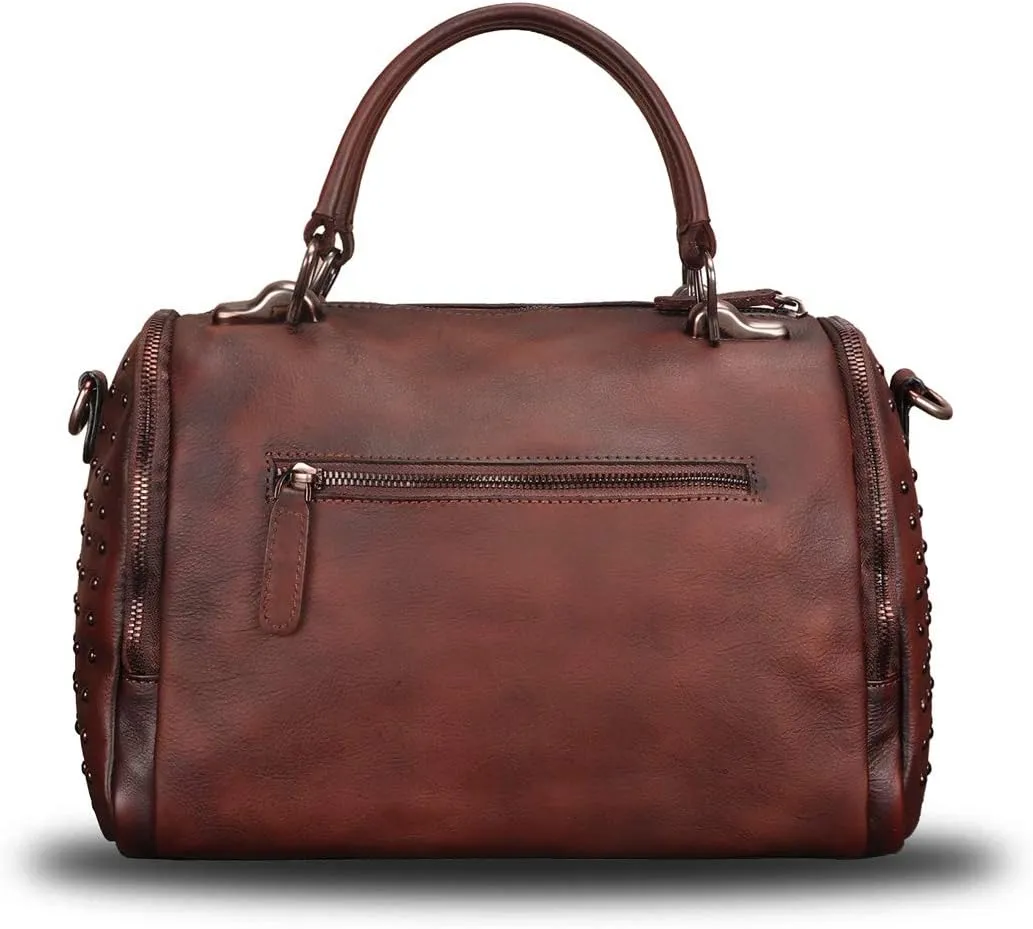 Genuine Leather Satchel Purses for Women Vintage Handmade Handbag Crossbody Shoulder Bag