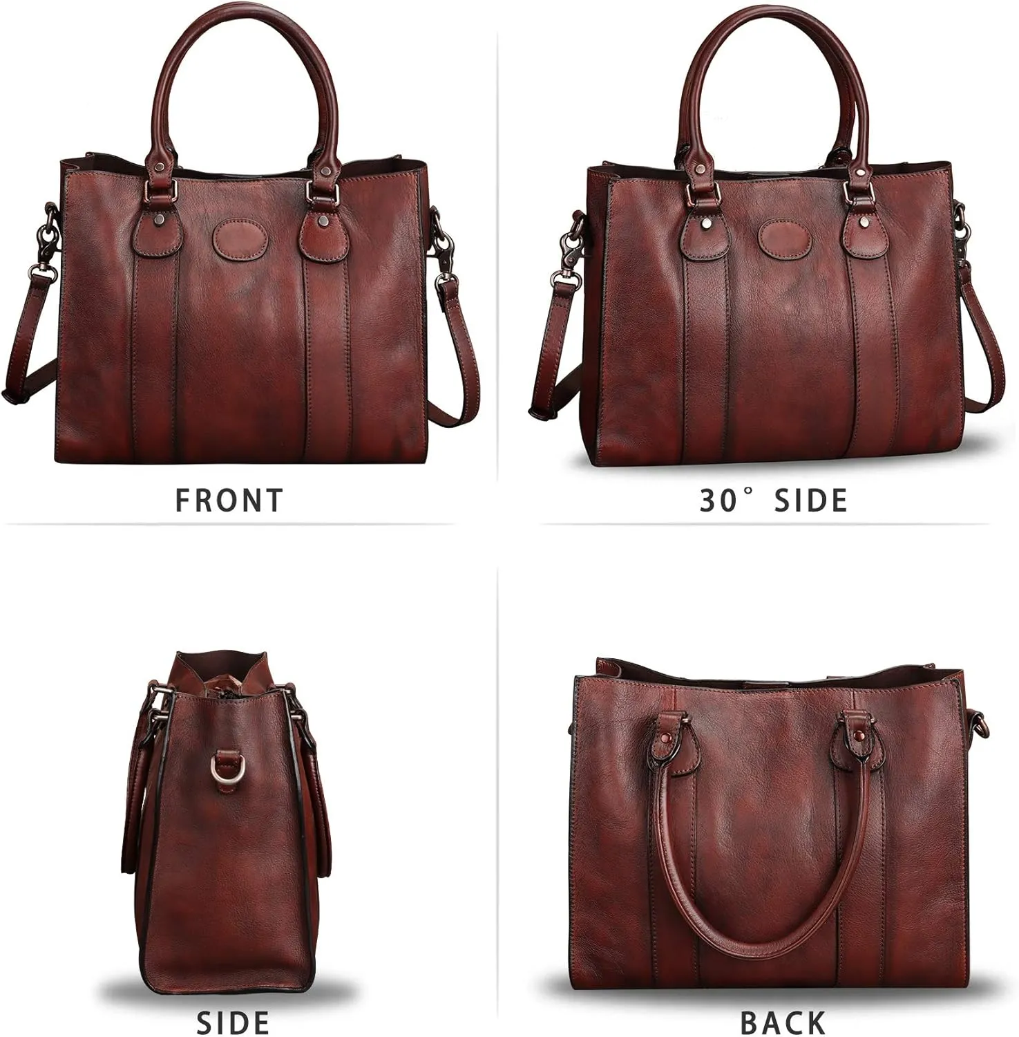 Genuine Leather Satchel Purses Handbags for Women Top Handle Shoulder Bags Lady Crossbody Tote Bag