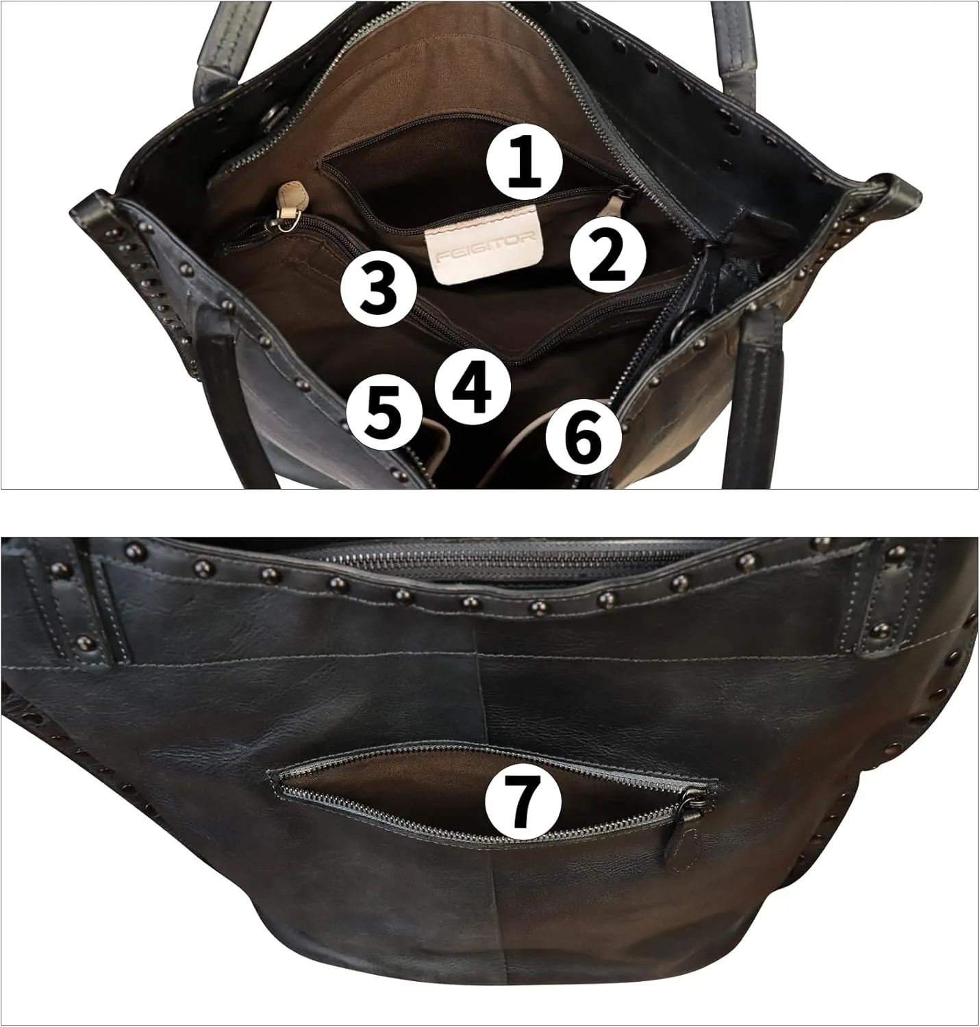 Genuine Leather Shoulder Bag for Women Hand Painted Leather Handbag Handmade Purse Crossbody Work Tote Bag Casual Purse