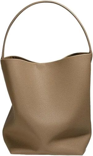 Genuine Leather Shoulder Bags for Women Ladies Large Bucket Tote Purse Handbags Trendy Soft Working Satchel