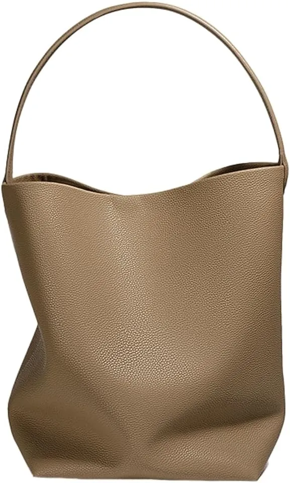 Genuine Leather Shoulder Bags for Women Ladies Large Bucket Tote Purse Handbags Trendy Soft Working Satchel