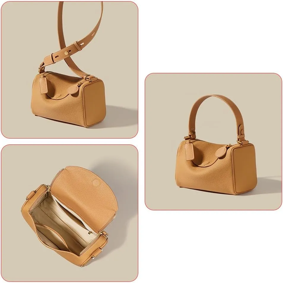 Genuine Leather Small Quilted Square Box Bag For Women Designer Crossbody Pouch Purse
