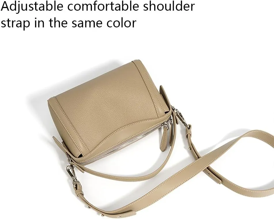 Genuine Leather Small Quilted Square Box Bag For Women Designer Crossbody Pouch Purse