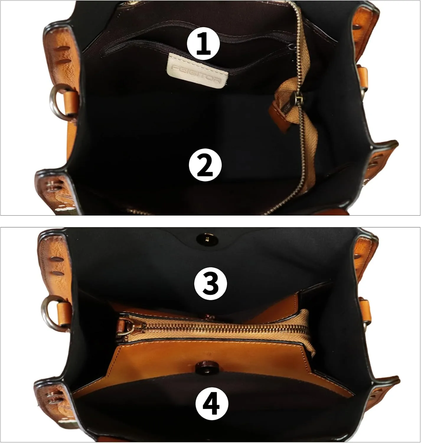 Genuine Leather Tote Bag for Women Hand Painted Leather Shoulder Handbag Handmade Purse Crossbody Work Tote Casual Purse