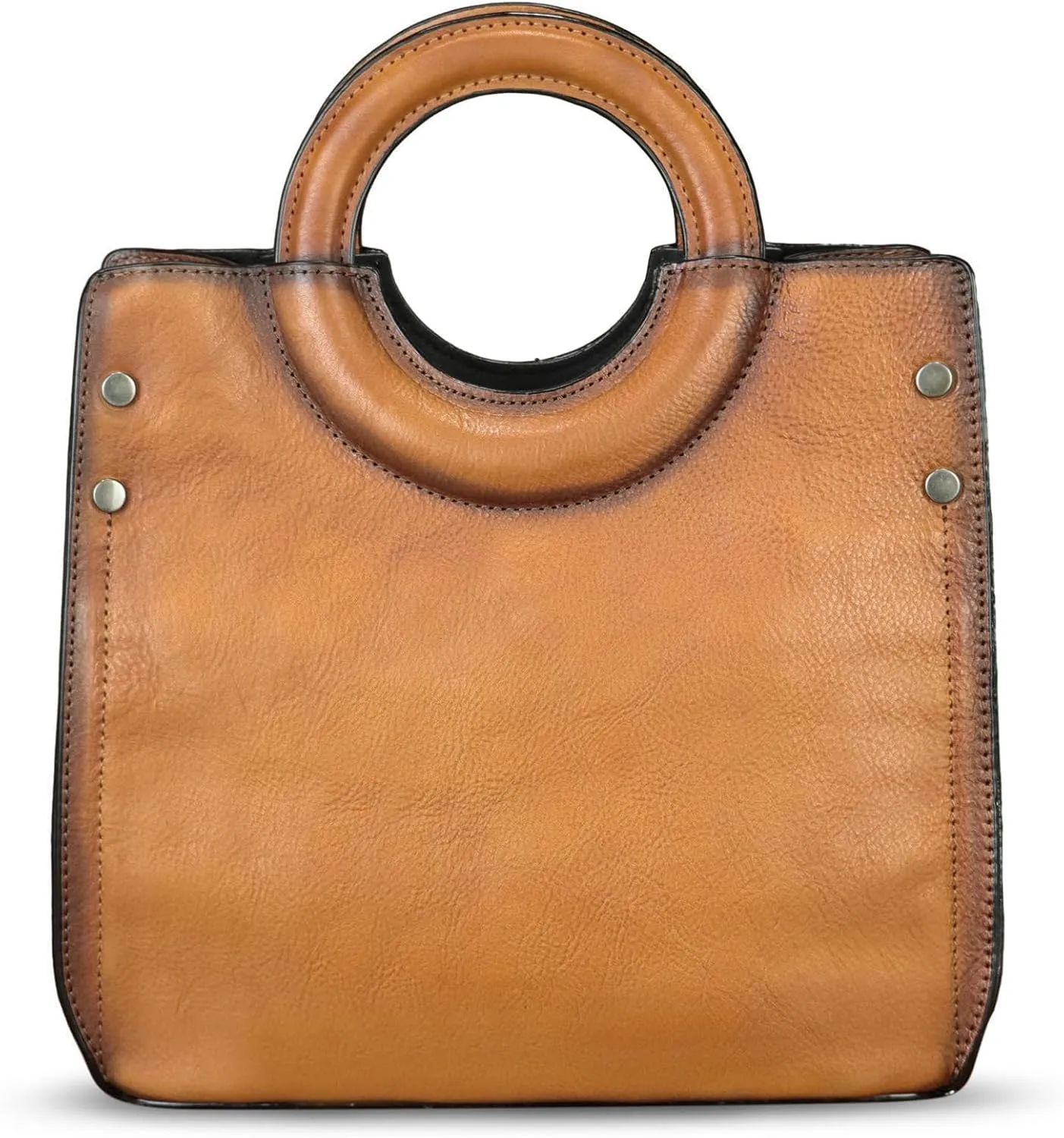Genuine Leather Tote Bag for Women Hand Painted Leather Shoulder Handbag Handmade Purse Crossbody Work Tote Casual Purse