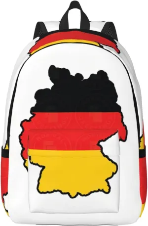German Flag Map print Backpack Travel Backpacks for Women Men College Backpack Computer Bag for Travel
