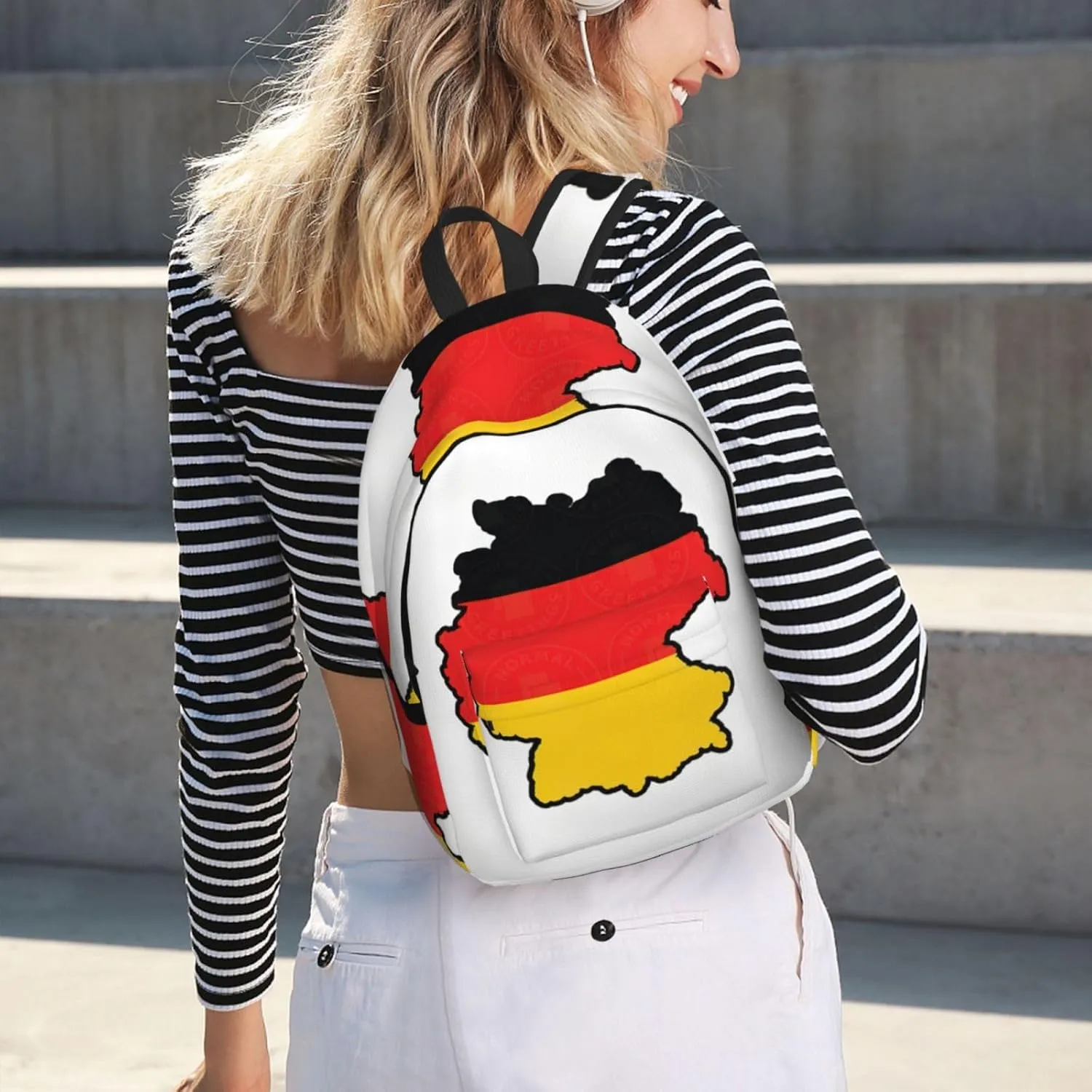 German Flag Map print Backpack Travel Backpacks for Women Men College Backpack Computer Bag for Travel