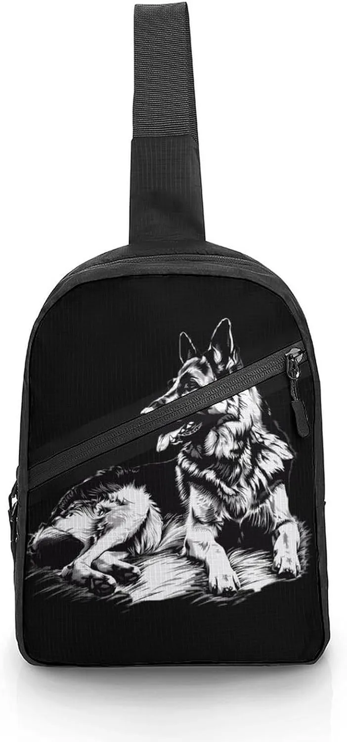 German Shepherd Foldable Crossbody Sling Bags Shoulder Backpack Chest DayPack Handbag