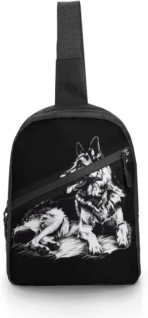 German Shepherd Foldable Crossbody Sling Bags Shoulder Backpack Chest DayPack Handbag