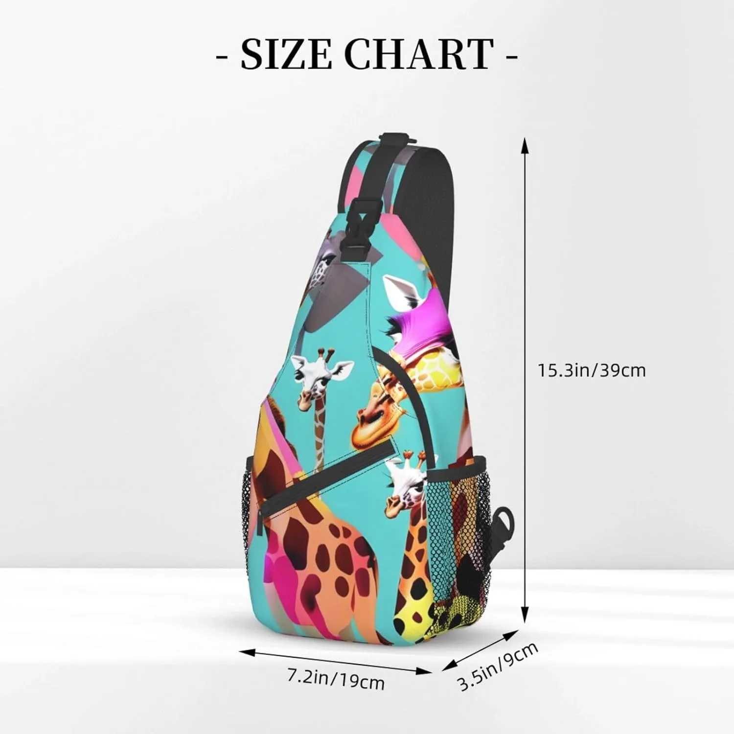 GeRRiT Colorful Giraffe Fans Lovers Print Small Backpack Sling Bag For Women Men, Chest Bag Daypack Crossbody For Travel Sport