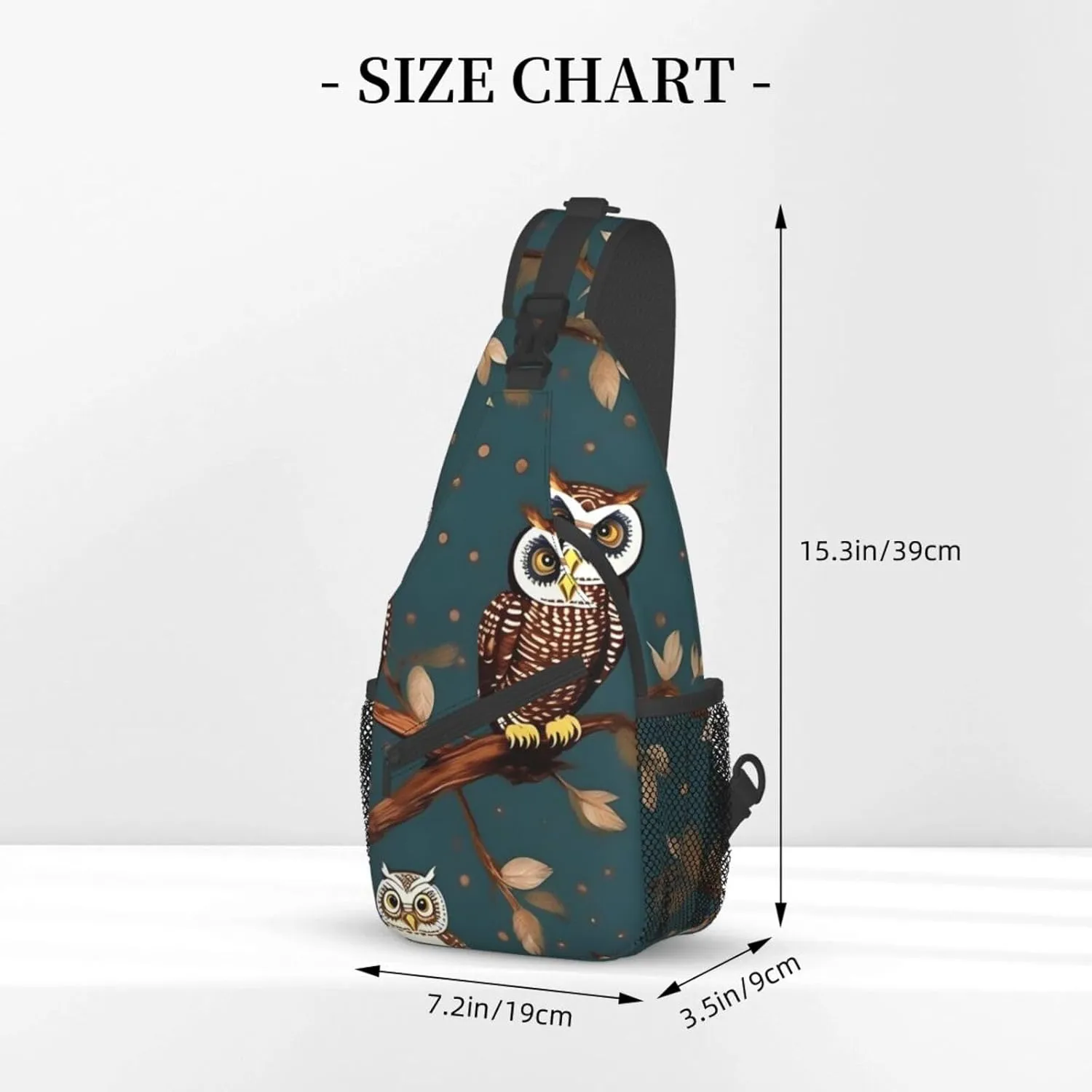 GeRRiT Owls On Tree Branches Print Small Backpack Sling Bag For Women Men, Chest Bag Daypack Crossbody For Travel Sport, SB-122