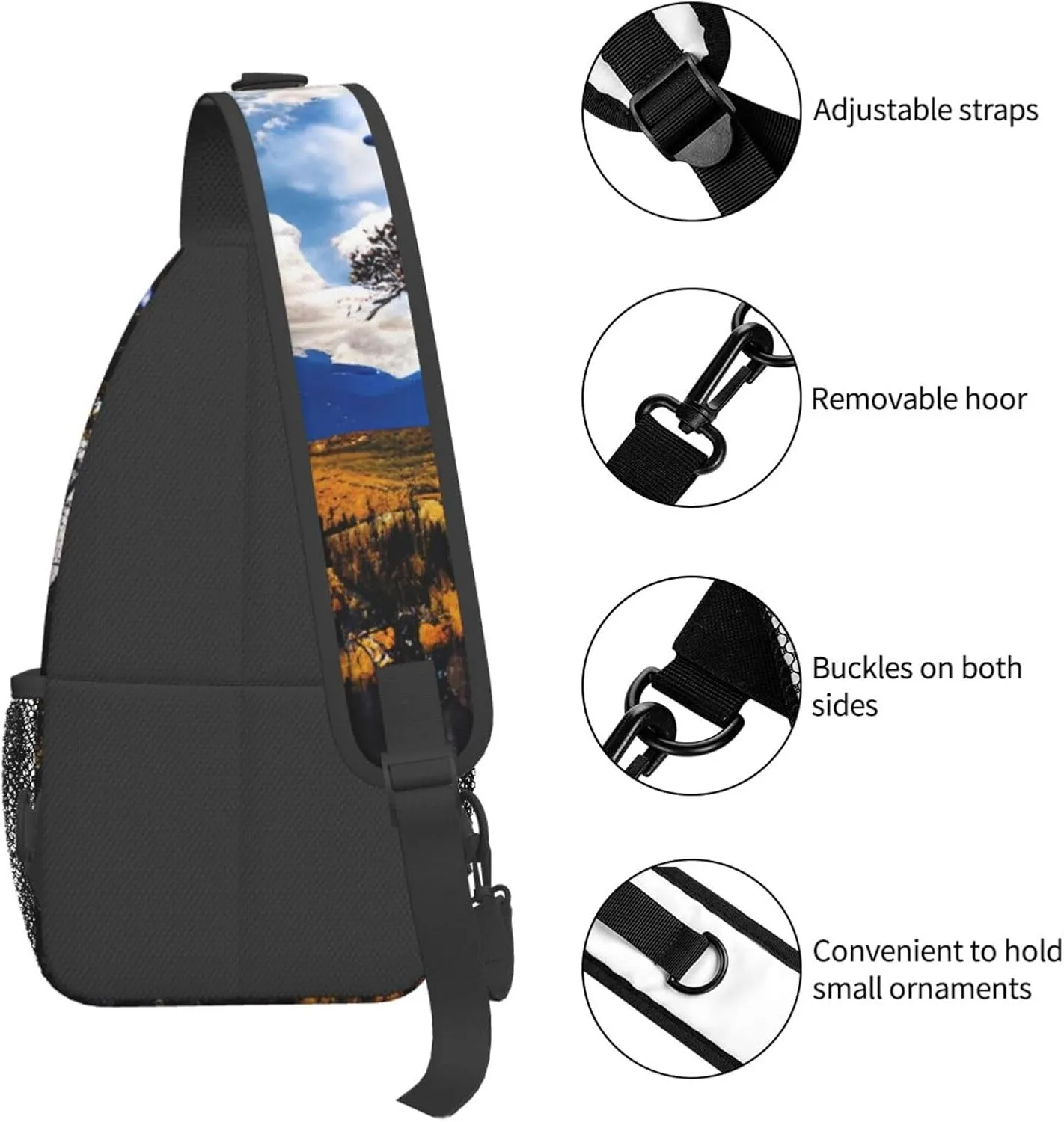 GeRRiT Rocky Mountain Range Print Small Backpack Sling Bag For Women Men, Chest Bag Daypack Crossbody For Travel Sport