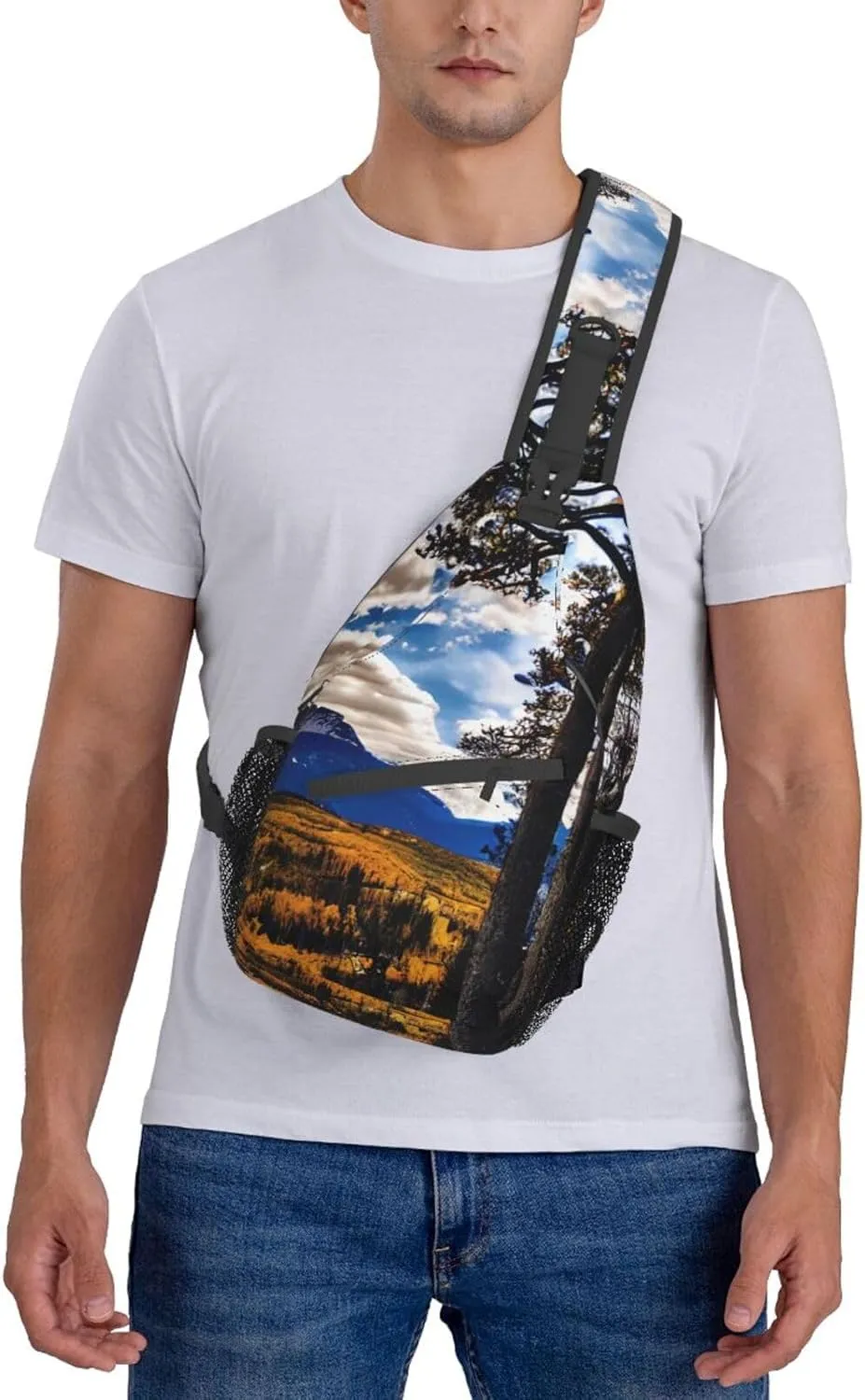GeRRiT Rocky Mountain Range Print Small Backpack Sling Bag For Women Men, Chest Bag Daypack Crossbody For Travel Sport