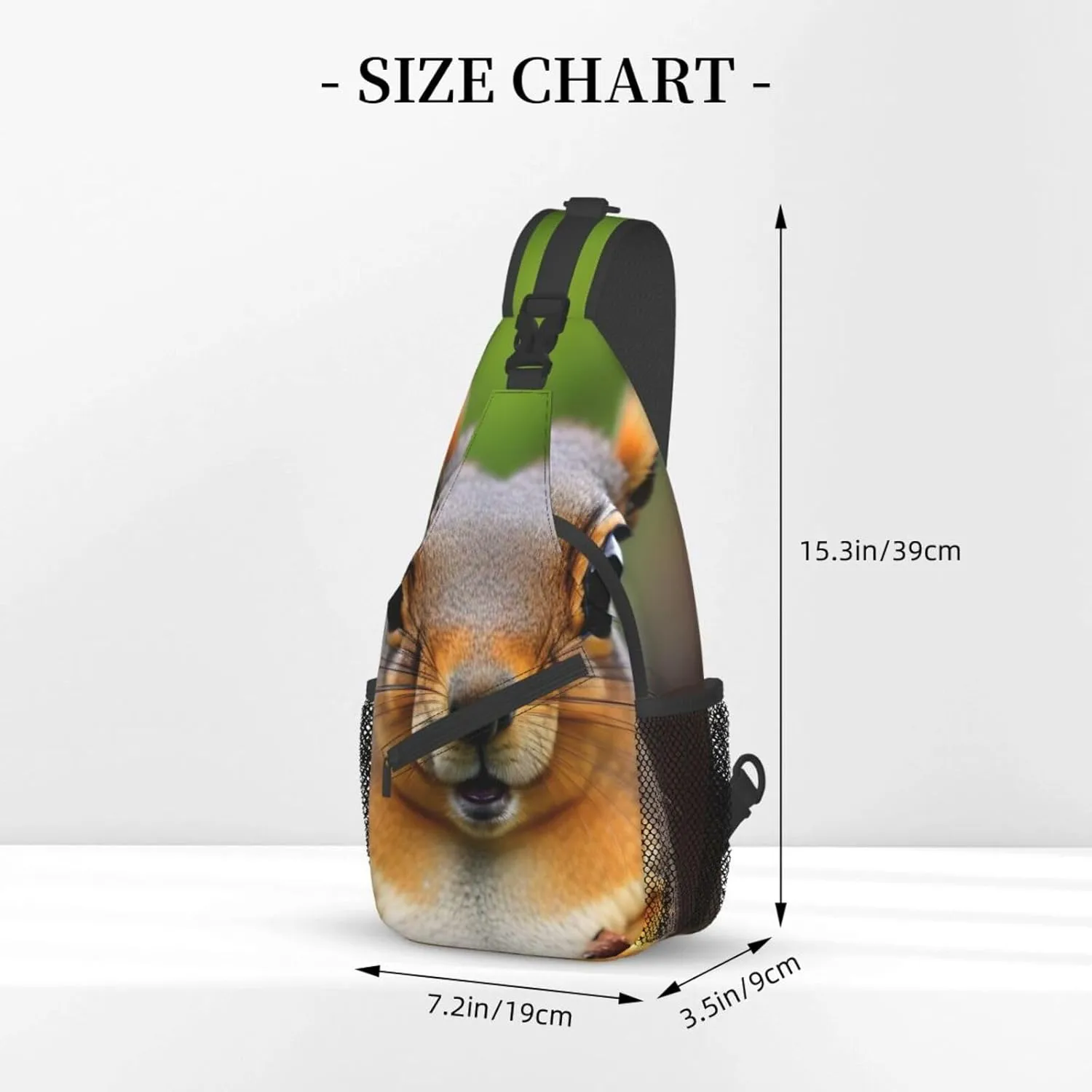 GeRRiT Squirrel Funny Animal Print Small Backpack Sling Bag For Women Men, Chest Bag Daypack Crossbody For Travel Sport, SB-122
