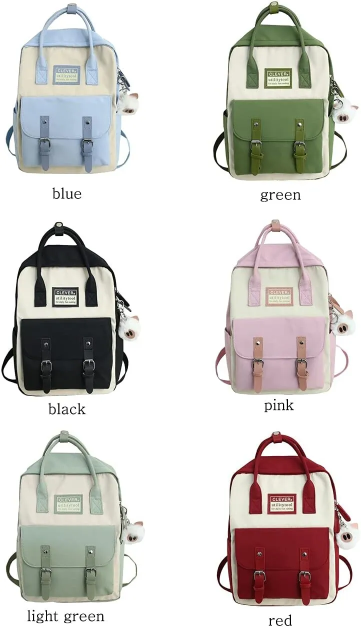 GGOOB Aesthetic Backpack Cute Kawaii Backpack for School Backpack Cute Aesthetic (green)
