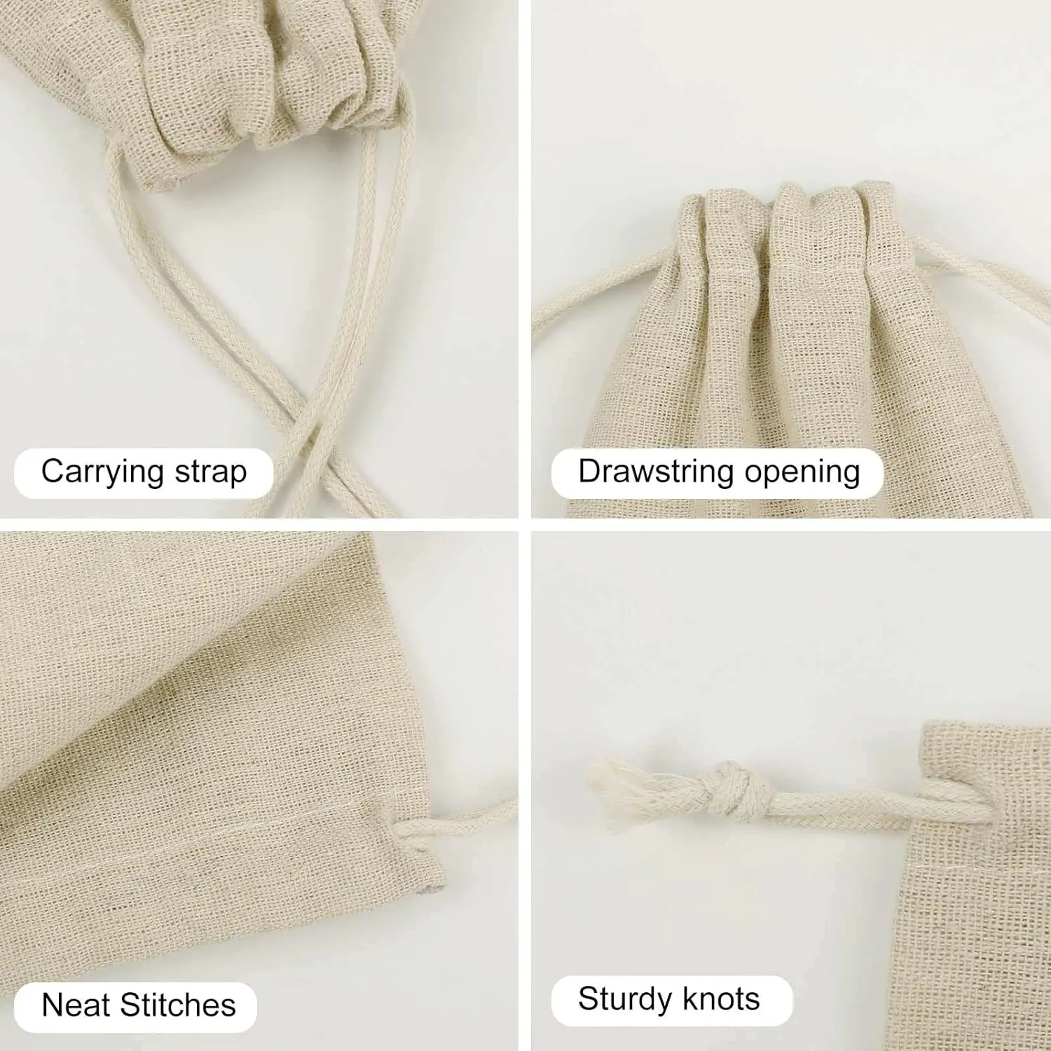 GHBNK London Burlap Bags 8PC Drawstring Bags Small Burlap Gift Pouches for Jewelry,Travel Storage