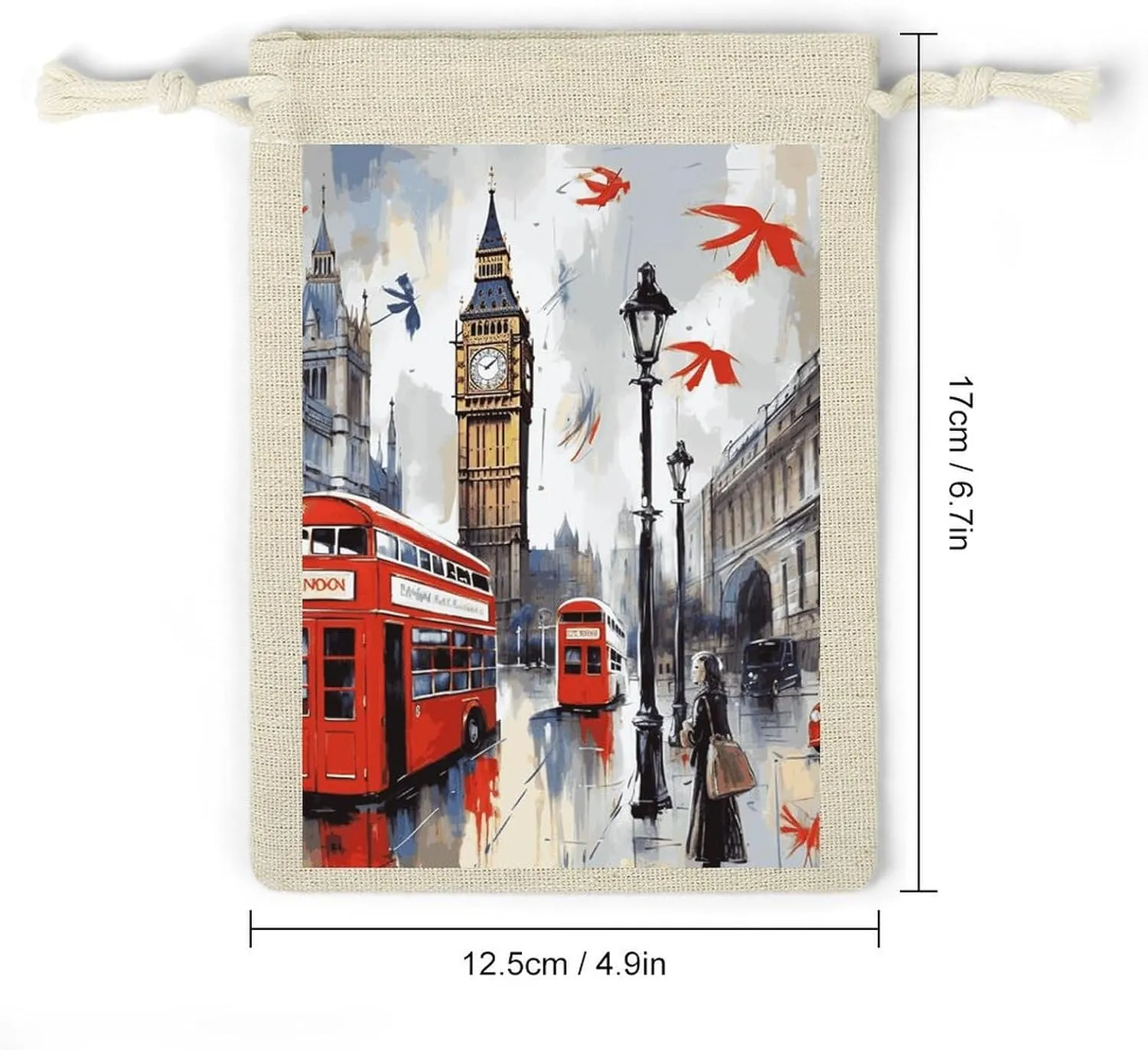 GHBNK London Burlap Bags 8PC Drawstring Bags Small Burlap Gift Pouches for Jewelry,Travel Storage