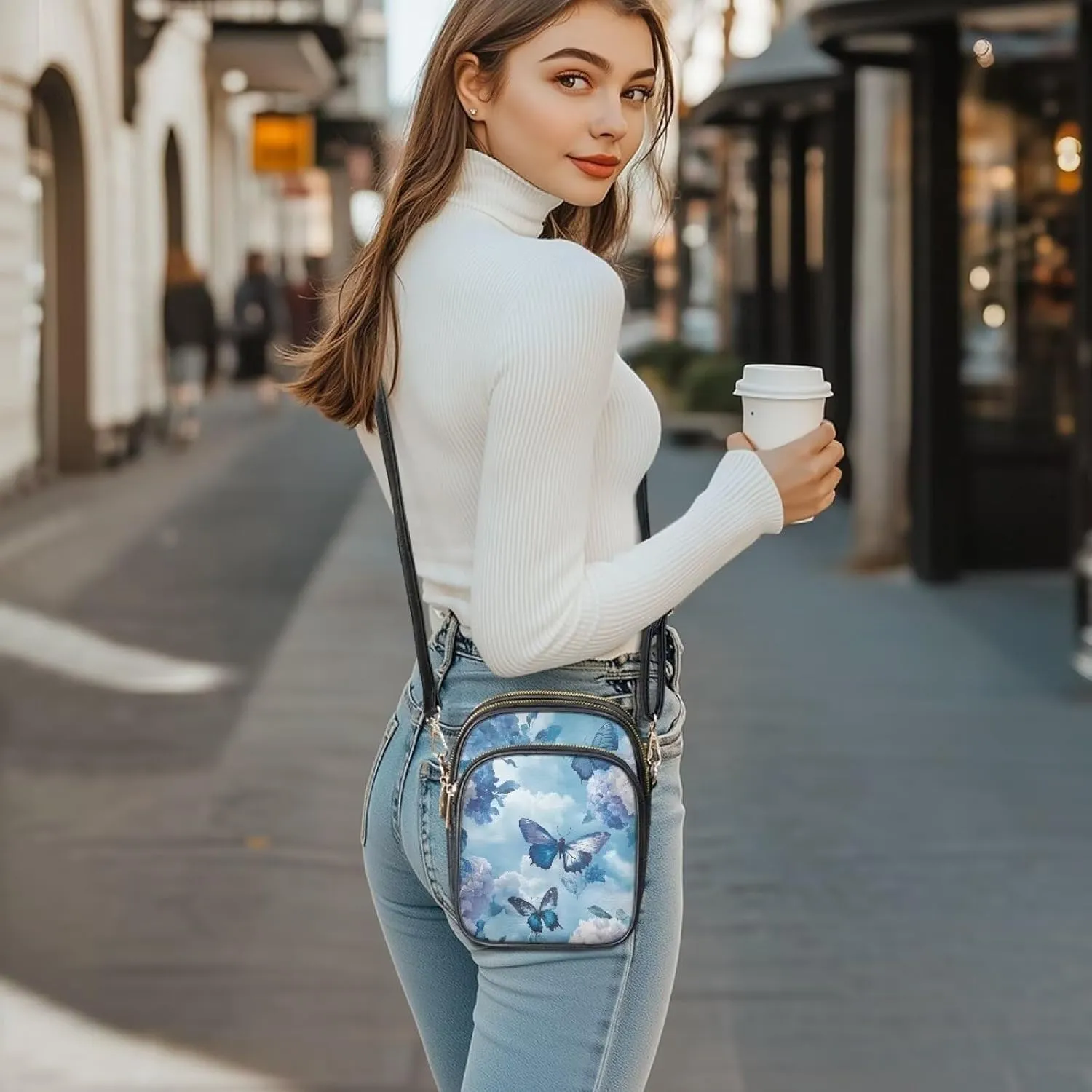 GIFTPUZZ Cross Body Bag for Women Soft Leather Wallet Phone Bag with Multi Pockets 6.74 * 3.08 * 8.46 inches
