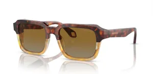 GIORGIO ARMANI Man Sunglasses Havana Red/Opaline Olive Green Frame, Green Lenses, 53MM