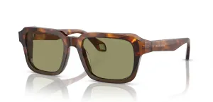 GIORGIO ARMANI Man Sunglasses Havana Red/Opaline Olive Green Frame, Green Lenses, 53MM