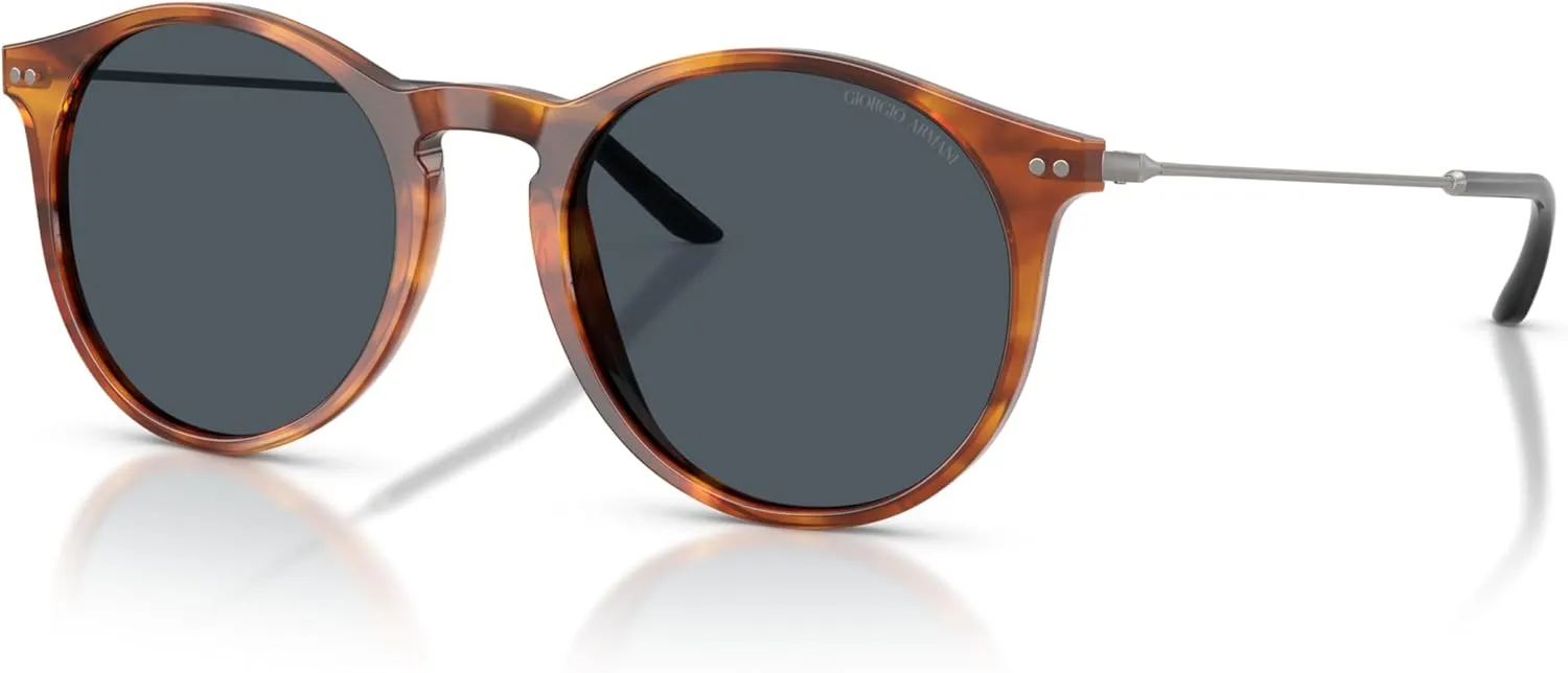 GIORGIO ARMANI Man Sunglasses Red Havana Frame, Grey Lenses, 51MM