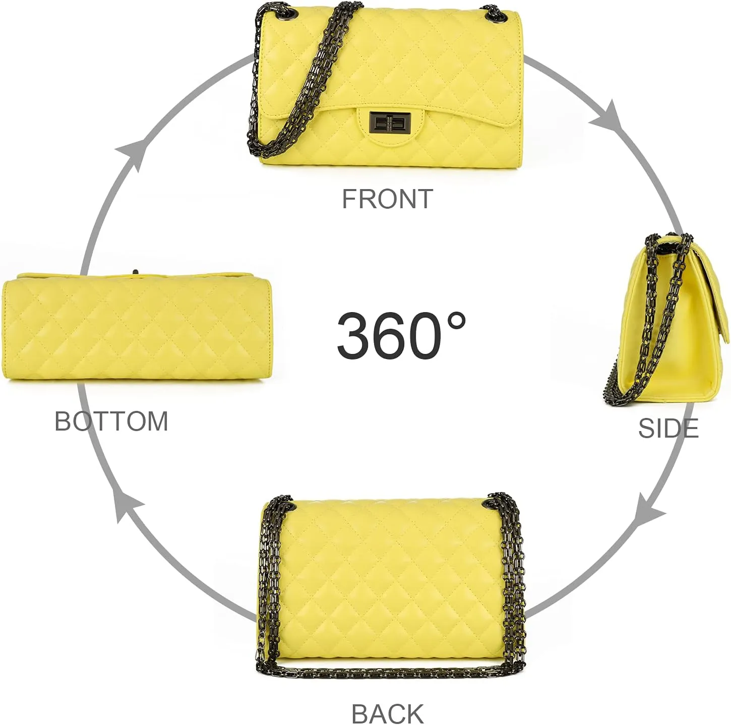 Gladdon Quilted Crossbody Purse for Women Trendy Ladies Shoulder Bag with Chain Designer Purses