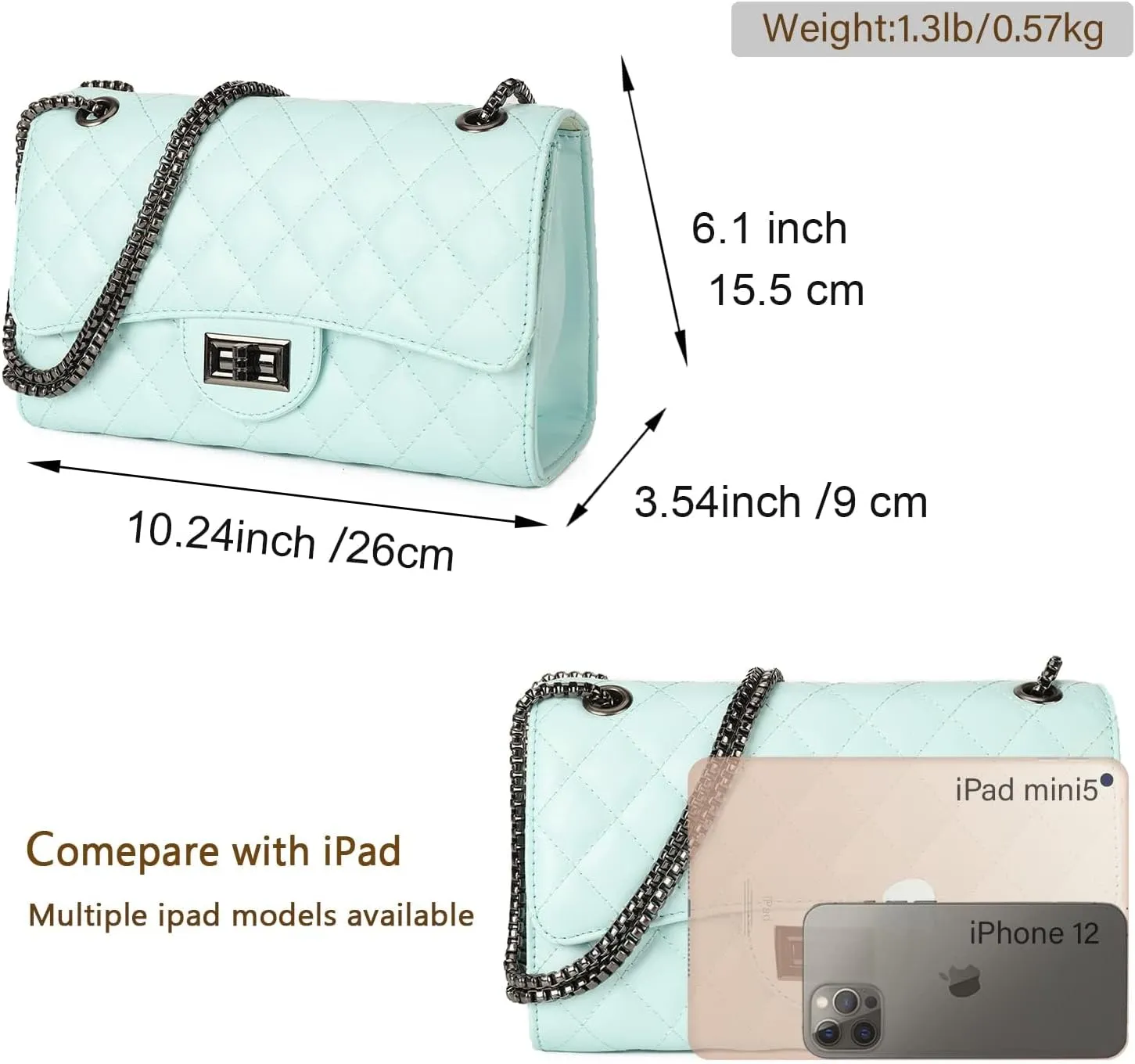 Gladdon Quilted Crossbody Purse for Women Trendy Ladies Shoulder Bag with Chain Designer Purses
