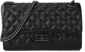 Gladdon Quilted Crossbody Purse for Women Trendy Ladies Shoulder Bag with Chain Designer Purses