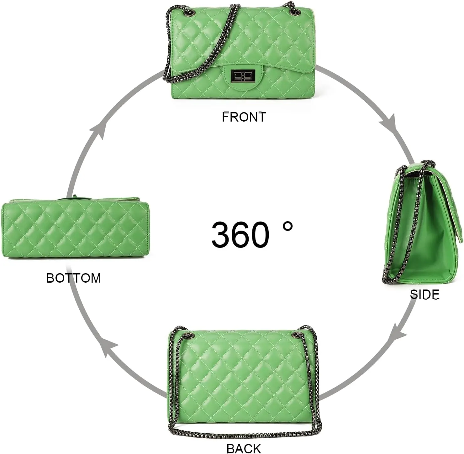 Gladdon Quilted Crossbody Purse for Women Trendy Ladies Shoulder Bag with Chain Designer Purses