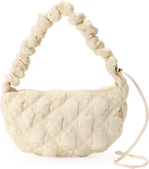GOIACII Women Crossbody Shoulder Bag with Zipper, Nylon Quilted Puffer Hobo Bag for Women