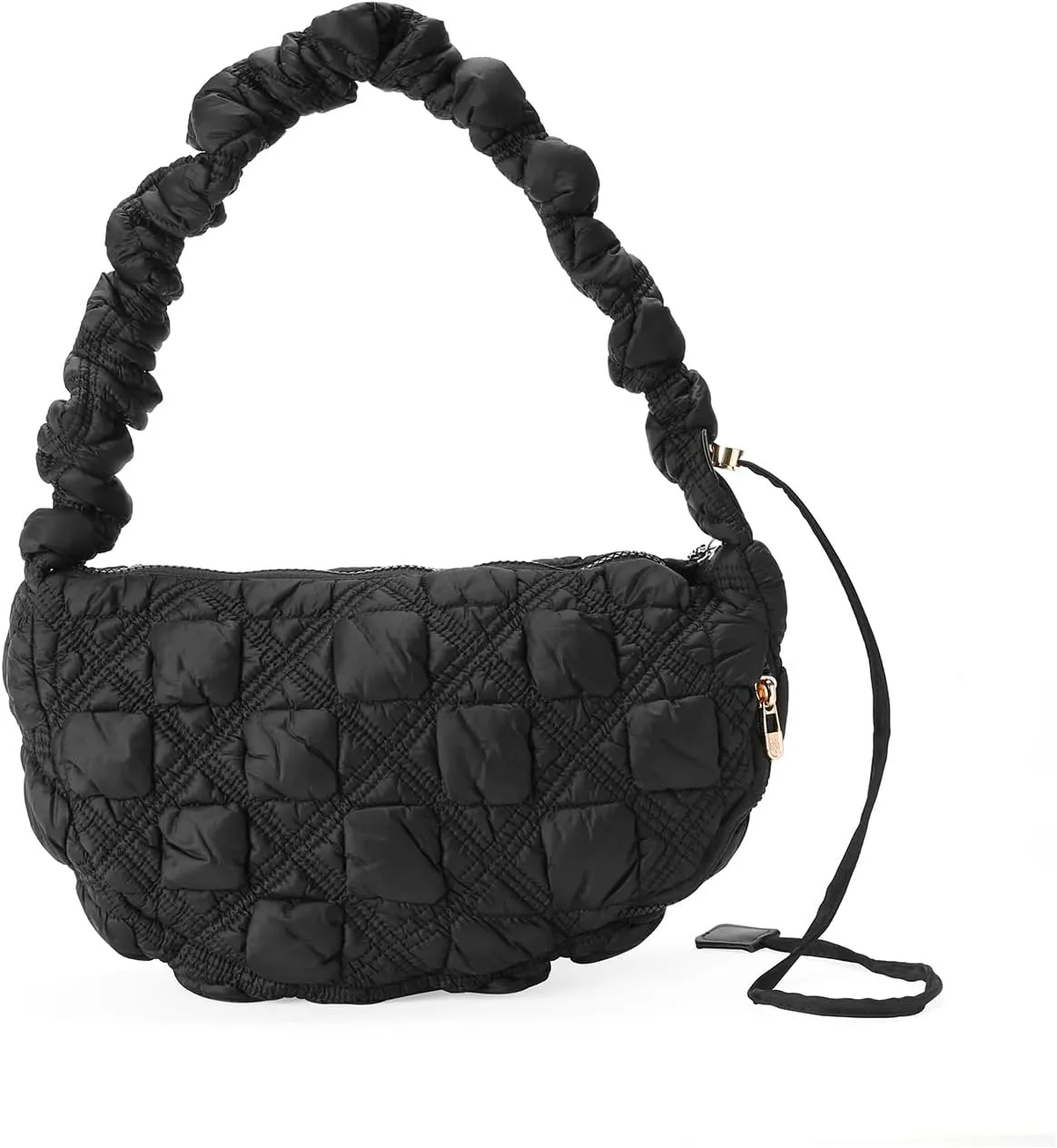 GOIACII Women Crossbody Shoulder Bag with Zipper, Nylon Quilted Puffer Hobo Bag for Women