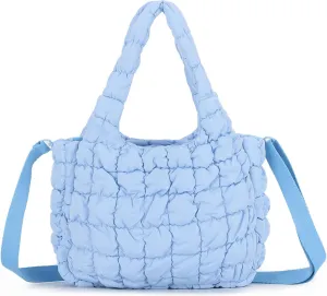 GOKTOW Puffer Quilted Tote Bag for Women, Puffer Handbag Shoulder Bag Trendy Design Crossbody Bags with Adjustable Strap