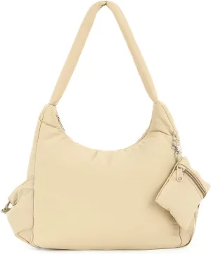 GOKTOW Quilted Puffer Tote Bag for Women,Crescent Nylon Hobo Crossbody Shoulder Bags for Gym Work Travel Trendy Handbags