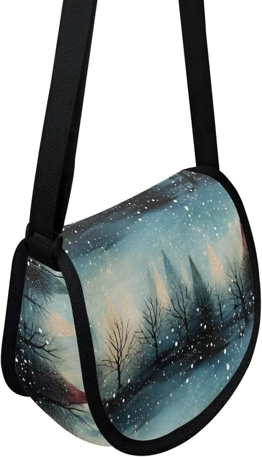 Golden Retriever Dog Classic Messenger Bag Watercolor Style Canvas Cross Body Bag American Flag LGBTQ Shoulder Bags