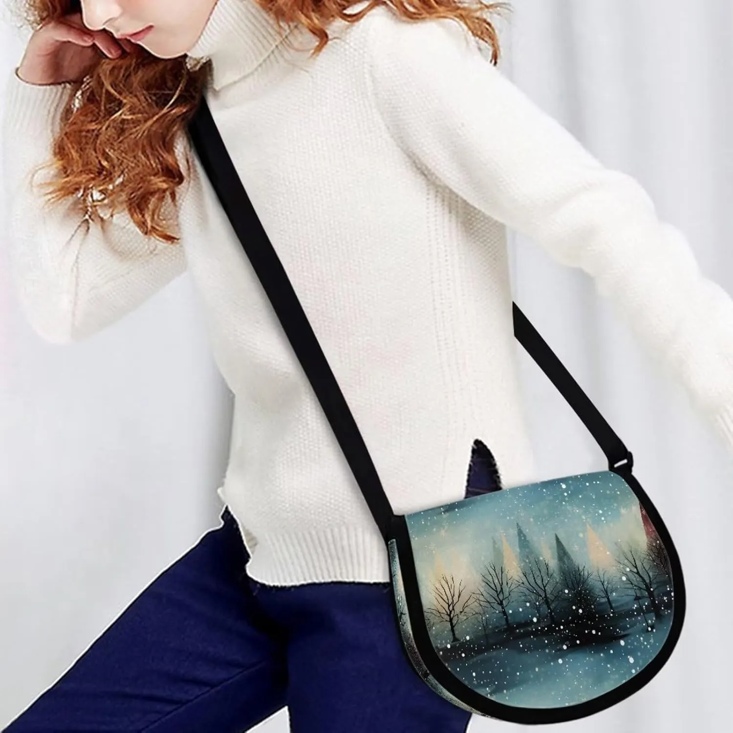 Golden Retriever Dog Classic Messenger Bag Watercolor Style Canvas Cross Body Bag American Flag LGBTQ Shoulder Bags