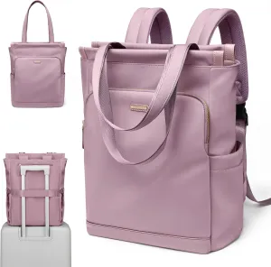 GOLF SUPAGS Convertible Laptop Backpack for Women Casual Daypack Notebook Tote Bag for Work College Travel Leisure (Pinkish Purple)