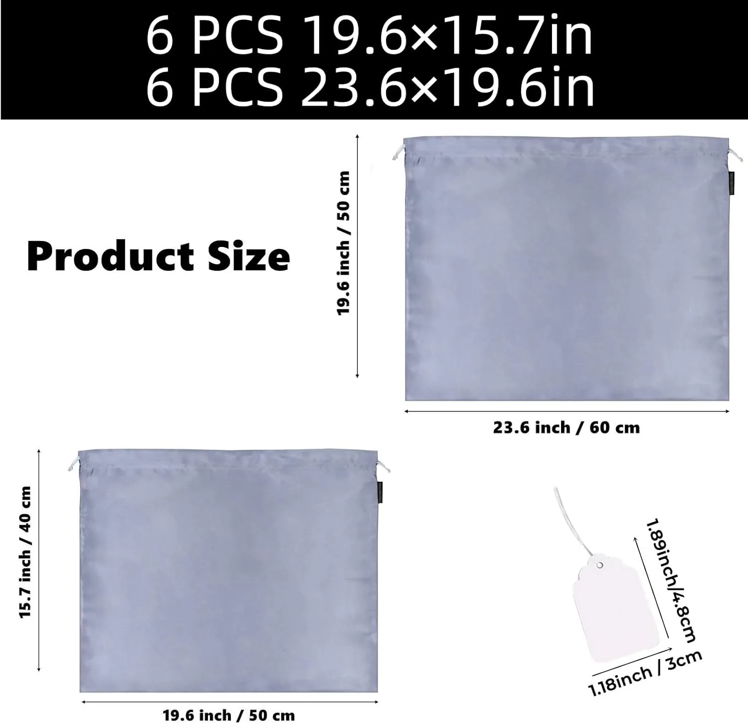 GONGKANGYUAN 12 Pcs Dust Bags for Purses and Handbags Satin Purse Storage Organizer With Drawstring Closure Handbag Protector (Grey)