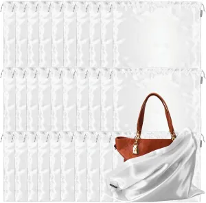 GONGKANGYUAN 30 Pack Dust Bags for Handbags Travel Storage Pouch, Silk Handbag Dust Cover Bags for Purses Pocketbooks Shoes Boots