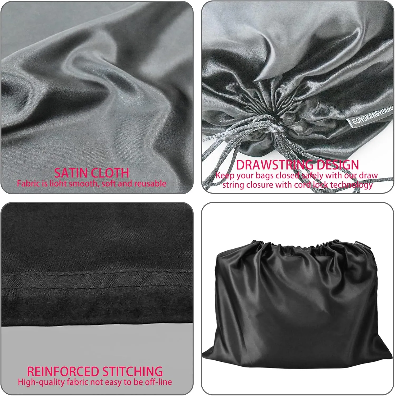 GONGKANGYUAN 30 Pack Dust Bags for Handbags Travel Storage Pouch, Silk Handbag Dust Cover Bags for Purses Pocketbooks Shoes Boots