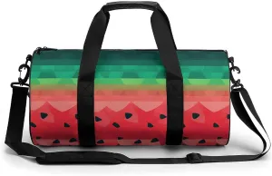 Gradient Watermelon Gym Bag Small Travel Duffle Bag with Compartment Carry On Weekender Bag for Women Men