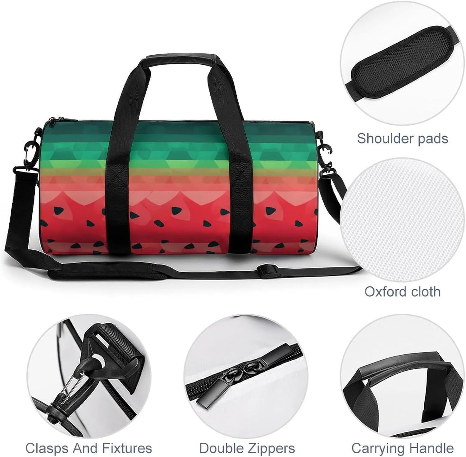 Gradient Watermelon Gym Bag Small Travel Duffle Bag with Compartment Carry On Weekender Bag for Women Men