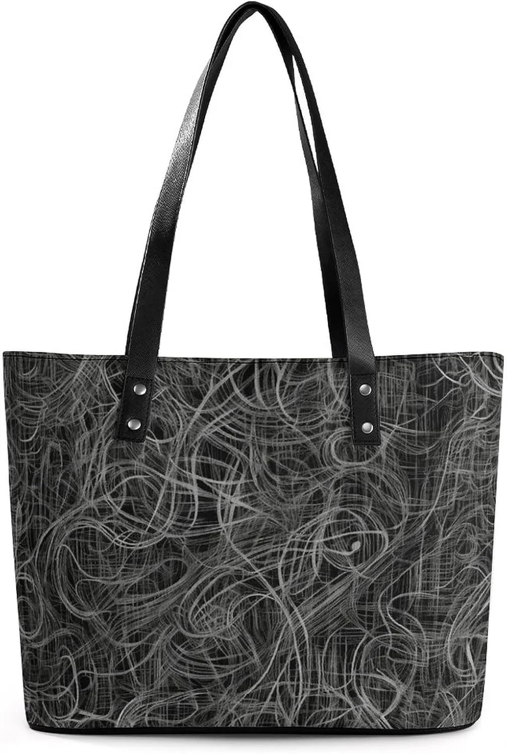 Gray Leather Bag Purse Handbag for Women Top Handle Satchel Shoulder with Zipper Tote Bags Large