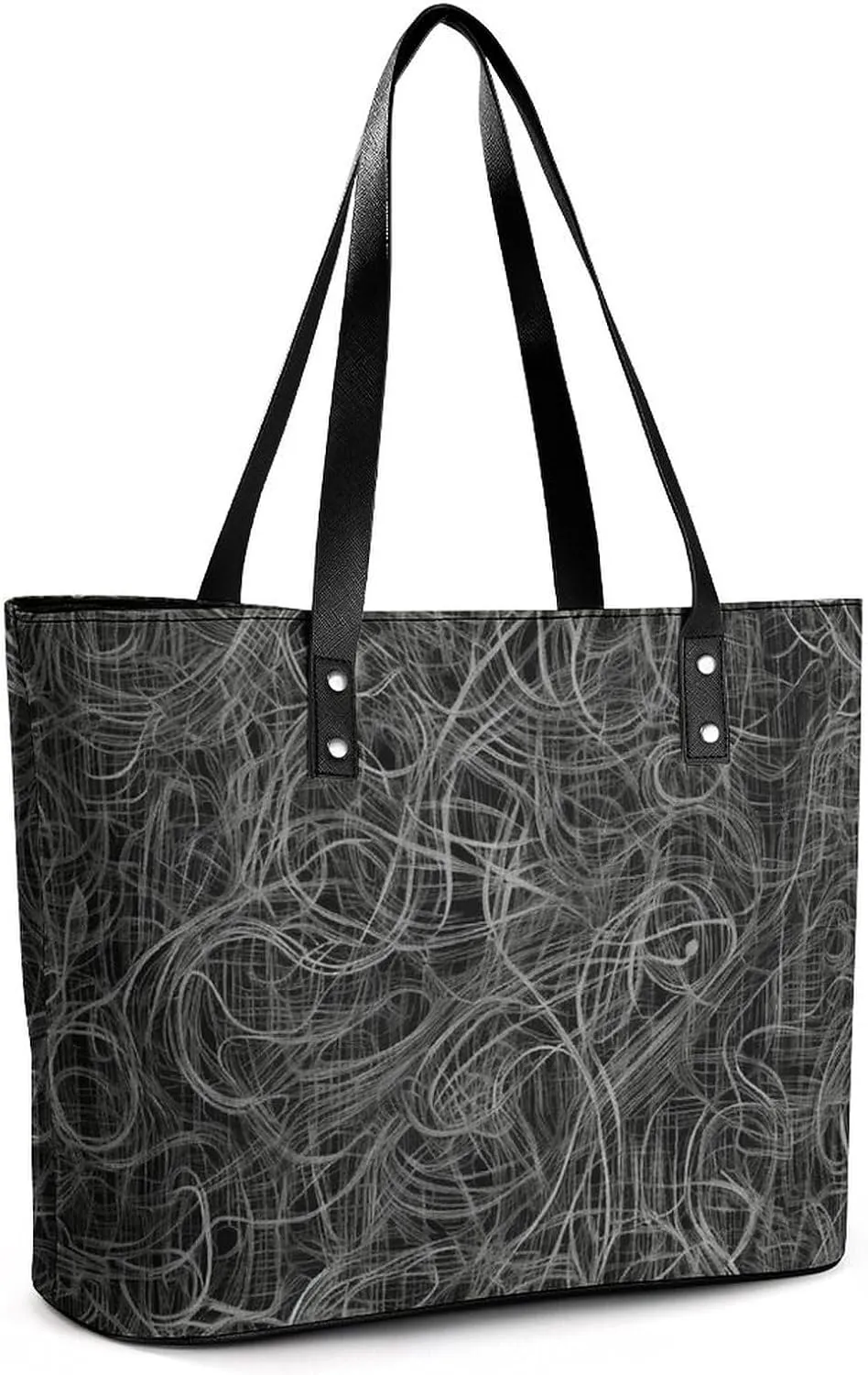 Gray Leather Bag Purse Handbag for Women Top Handle Satchel Shoulder with Zipper Tote Bags Large