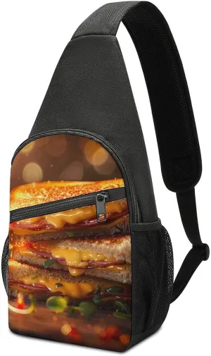 Grilled Cheese Sandwich Crossbody Bags for Women Men Sling Bag Bakpack Shoulder Bag Travel Hiking Daypack