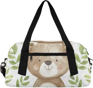 Grizzly Bear Cub Gym Bag Bear Gym Bag Wet/Dry Bag With Extra Drawstring Backpack For Travelling To The Gym