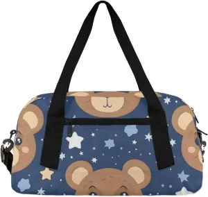 Grizzly Bear Gym Bag Forest Bear Gym Bag Wet/Dry Bag With Extra Drawstring Backpack For Travelling To The Gym