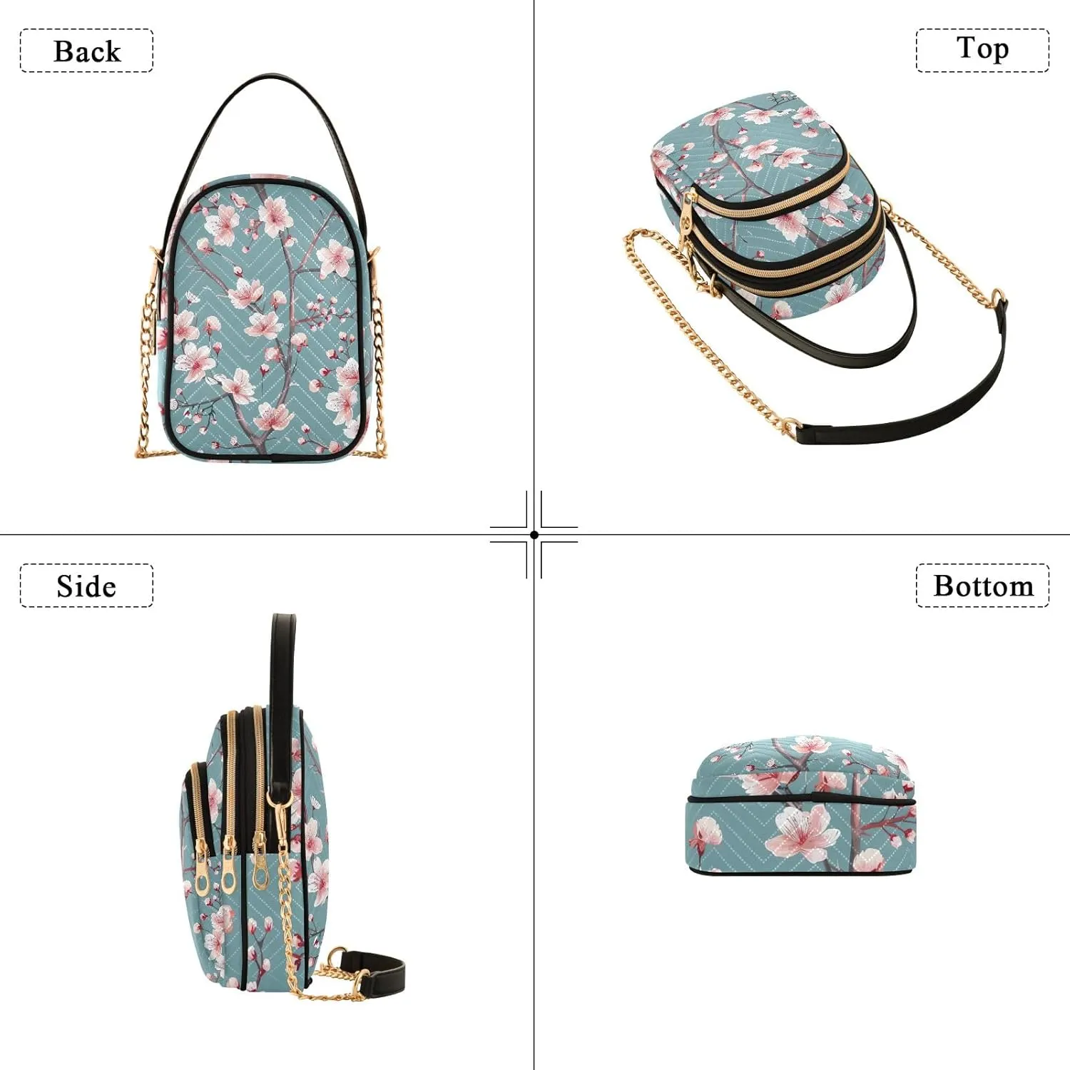 Group of Cute Dogs and Cats Crossbody Bags for Women Small Chain Bags with Leather Handle